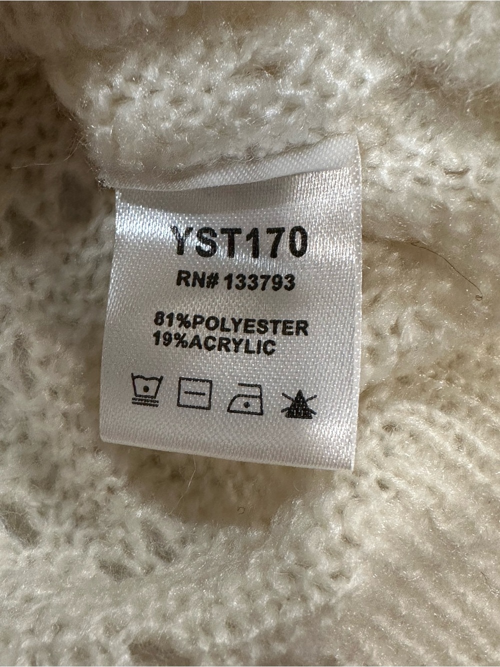 NWOT POL Ivory Cable-Knit Cropped Button Cardigan - Picture 5 of 5